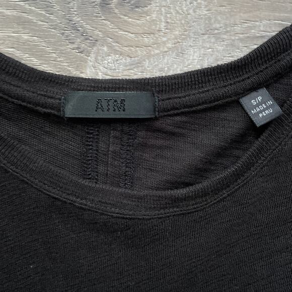 ATM Anthony Thomas Melillo Dress Black Pocket T-Shirt Maxi Burnout Size S/P - Picture 9 of 10